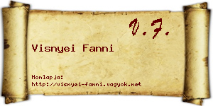 Visnyei Fanni névjegykártya